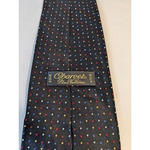 VTG Charvet Place Vendome Silk Polka Dot Tie Nwt - Picture 5 of 5